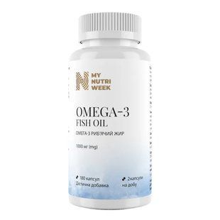 Омега-3 рыбий жир, Omega-3 Fish Oil, My Nutri Week, 180 капсул купить в Киеве и Украине