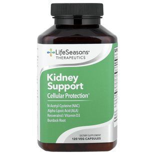 LifeSeasons, Therapeutics, поддержка почек, защита на клеточном уровне, 120 растительных капсул купить в Киеве и Украине