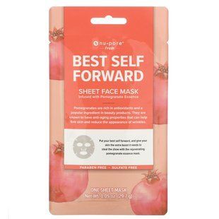 Краща маска, гранат, Best Self Forward Sheet Mask, Pomegranate, Nu-Pore, 1 лист
