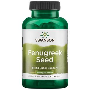 Пажитник, Fenugreek Seed, Swanson, 610 мг, 90 капсул купить в Киеве и Украине