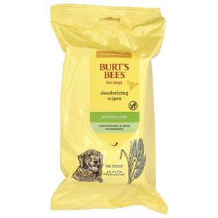 Burt's Bees, Deodorizing Wipes with Witch Hazel, For Dogs, Lemongrass & Sage, 100 Count купить в Киеве и Украине