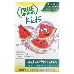 True Citrus, Kids, True Lemon, Wild Watermelon, 10 Packets, 0.12 oz (3.5 g) Each купить в Киеве и Украине