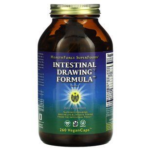 Intestinal Drawing Formula (формула для кишечника) в капсулах, HealthForce Superfoods, 260 вегетаріанських капсул