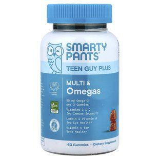 SmartyPants, Teen Guy Plus Multi & Omegas, Pineapple Orange, 60 Gummies купить в Киеве и Украине