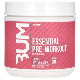 Raw Nutrition, Bum, незамінний засіб перед тренуванням, кислий кавун, 405 г (14,29 унції)