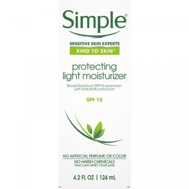 Light Moisturizing Cream Protective, SPF 15, Simple Skincare, 124 ml