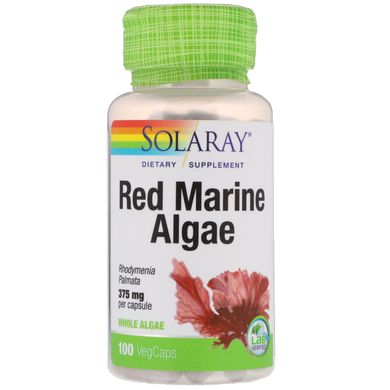 Червоні морські водорості, Solaray, 375 мг, 100 вегетаріанських капсул