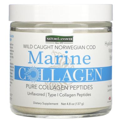 Морський колаген з дикої норвезької тріски з нейтральним смаком Nature's Answer (Marine Collagen Wild Caught Norwegian Cod Unflavored) 137 г