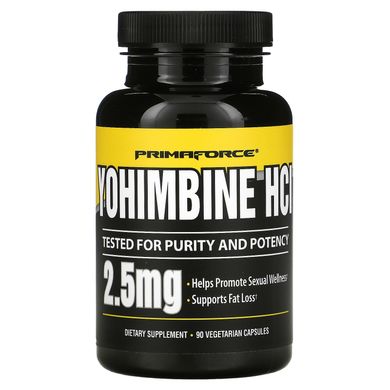 Харчова добавка Yohimbine HCl, Primaforce, 2,5 мг, 90 вегетаріанських капсул