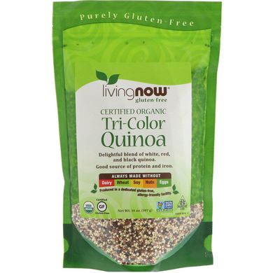 Кіноа триколірна органік без глютену Now Foods (Tri-Color Quinoa) 397 г