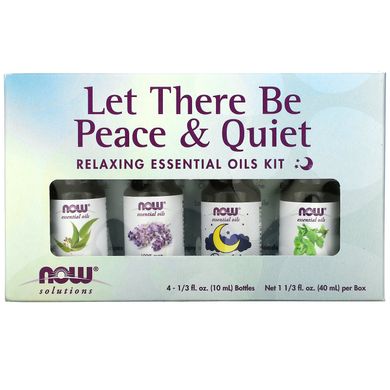 Набір розслаблюючих ефірних олій Now Foods (Let There Be Peace & Quiet) 4 пляшечки 10 мл кожна