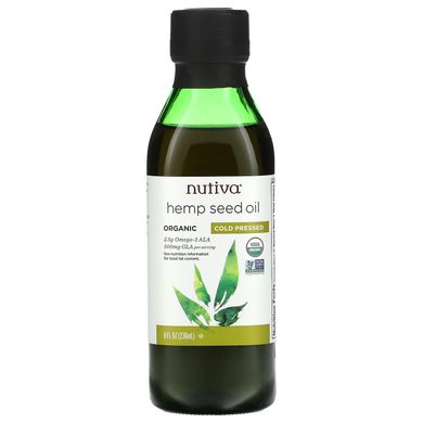 Конопляна олія холодний віджим органік Nutiva (Hemp Oil) 236 мл