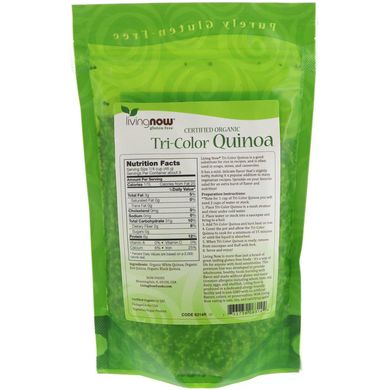 Кіноа триколірна органік без глютену Now Foods (Tri-Color Quinoa) 397 г
