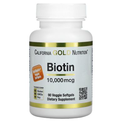 Біотин California Gold Nutrition (Biotin) 10000 мкг 90 м'яких капсул