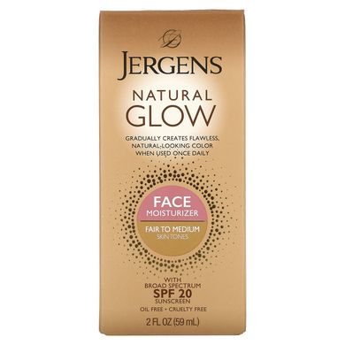 Зволожуючий засіб Natural Glow для щоденного догляду за обличчям, SPF 20, відтінок Fair to Medium, Jergens, 59 мл