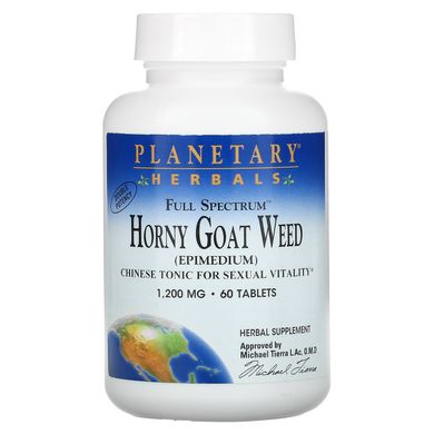 Горянка, повний спектр, Planetary Herbals, 1200 мг, 60 таблеток