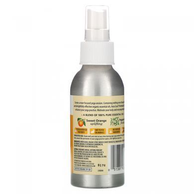 Спрей для мотивації апельсин і м'ята органік Aura Cacia (Yoga Mist) 118 мл