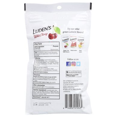 Luden's, Леденцы с пектином, успокаивающее средство для полости рта, дикая вишня, 30 леденцов для горла купить в Киеве и Украине