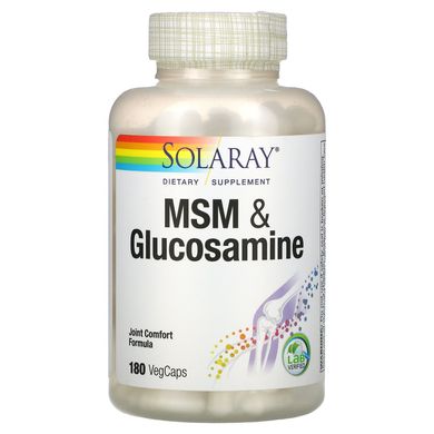 МСМ і глюкозамін Solaray (MSM) 180 капсул