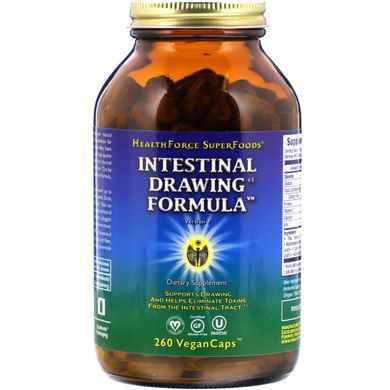 Intestinal Drawing Formula (формула для кишечника) в капсулах, HealthForce Superfoods, 260 вегетаріанських капсул