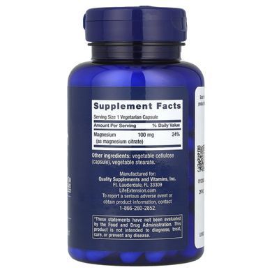 Магній цитрат Life Extension (Magnesium citrate) 160 мг, 100 вегетаріанських капсул