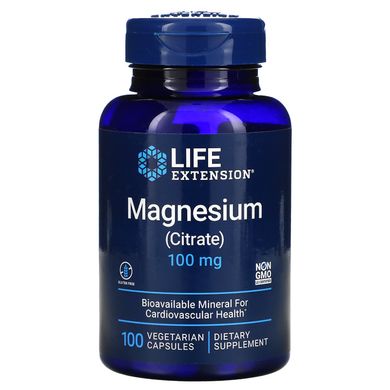 Магній (цитрат), Magnesium (citrate), Life Extension, 160 мг, 100 вегетаріанських капсул