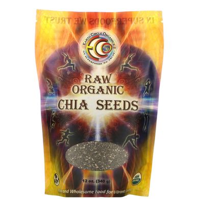 Органические семена чиа, Organic Chia Seeds, Earth Circle Organics, 340 г купить в Киеве и Украине