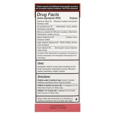 Сироп для полегшення болю в горлі, 0-12 років, Kid's Relief, Throat Ease Syrup, Homeolab USA, 3,4 рідкої унції (100 мл)