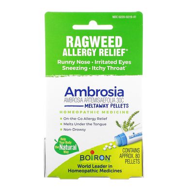 Засіб від алергії, Ambrosia, Ragweed Allergy Relief, Boiron, 80 пелет