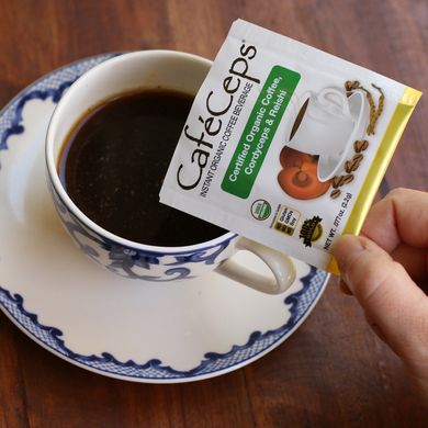 Розчинна кава з кордицепсом та грибами рейші California Gold Nutrition (Coffee with Cordyceps) 30 пакетиків