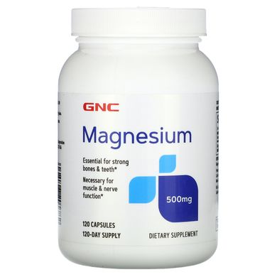 Магній, Magnesium, GNC, 500 мг, 120 капсул