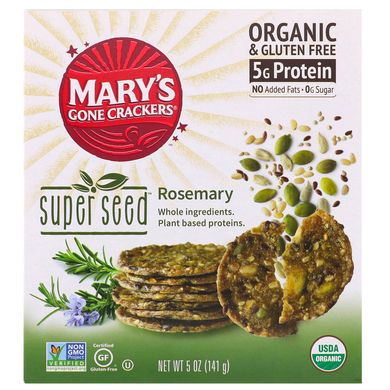 Крекери Super Seed, розмарин, Mary's Gone Crackers, 141 г