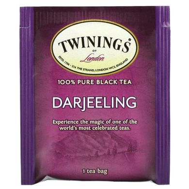 100% чистий чорний чай, Дарджилінг, Twinings, 20 індивідуальних чайних пакетиків, 40 г