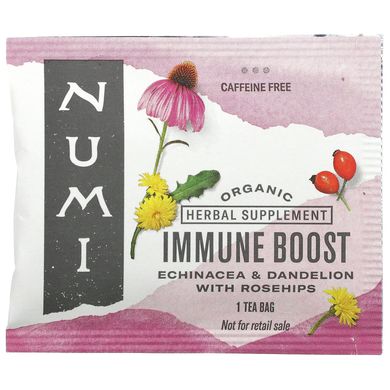 Numi Tea, Organic, Immune Boost, без кофеїну, 16 чайних пакетиків без ГМО, 1,13 унції (32 г)