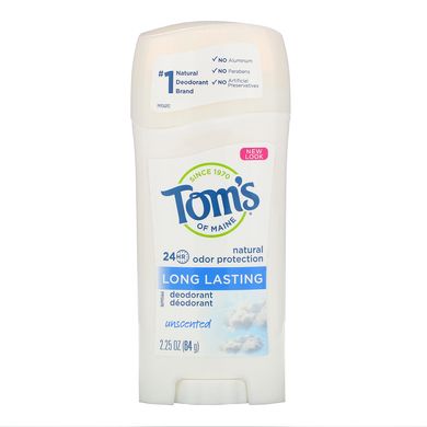 Натуральний довгограючий дезодорант, який не має запаху, Tom's of Maine, 2,25 унції (64 г)