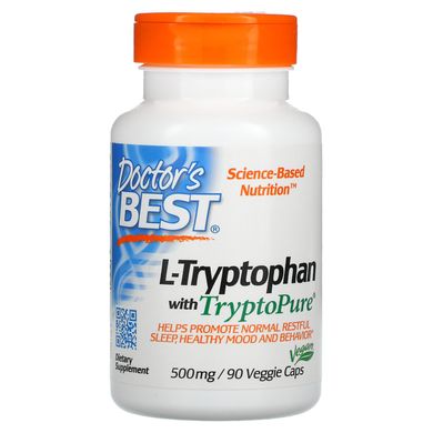 Триптофан Doctor's Best (L-Tryptophan) 500 мг 90 капсул
