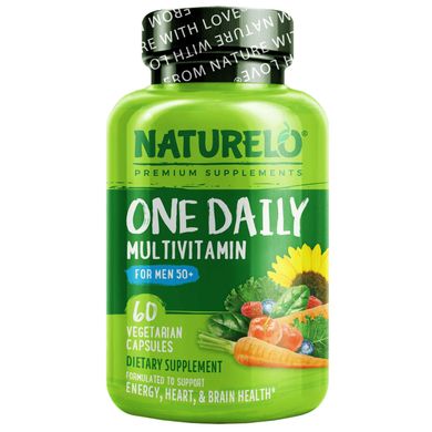 Полівітаміни для чоловіків 50+, One Daily Multivitamin for Men 50+, NATURELO, 60 вегетаріанських капсул