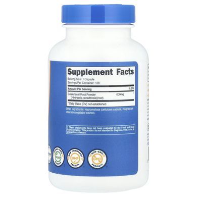 Nutricost, Goldenseal Root, 600 mg, 120 Capsules