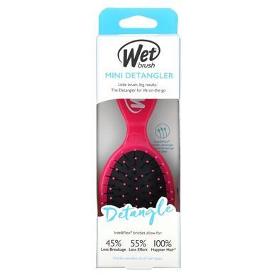 Міні-гребінець для полегшення розчісування, Рожева, Wet Brush, 1 гребінець