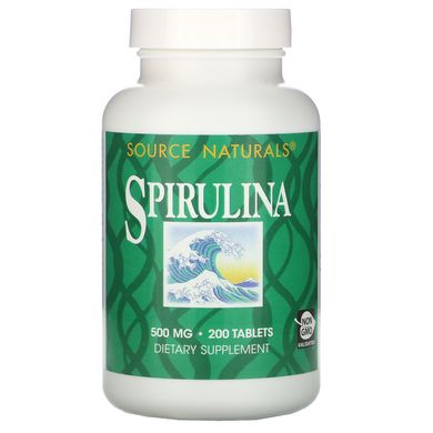 Cпіруліна Source Naturals (Spirulina) 500 мг 200 таблеток