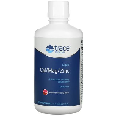Кальцій магній і цинк Trace Minerals Research (Cal / Mag / Zinc) 946 мл зі смаком полуниці