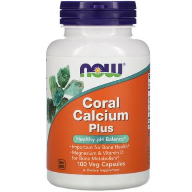 Кораловий кальцій плюс Now Foods (Coral Calcium Plus) 100 вегетаріанських капсул