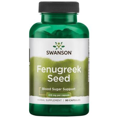 Пажитник, Fenugreek Seed, Swanson, 610 мг, 90 капсул