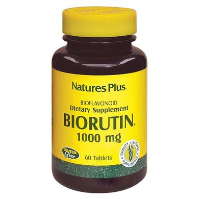 Рутин, BioRutin, Natures Plus, 1000 мг, 60 таблеток