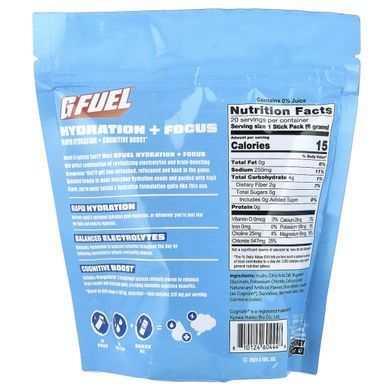 G FUEL, Hydration + Focus, смесь для приготовления электролитического напитка с Cognizin&reg;, персик, 20 пакетиков-стиков по 6 г (0,21 унции) купить в Киеве и Украине