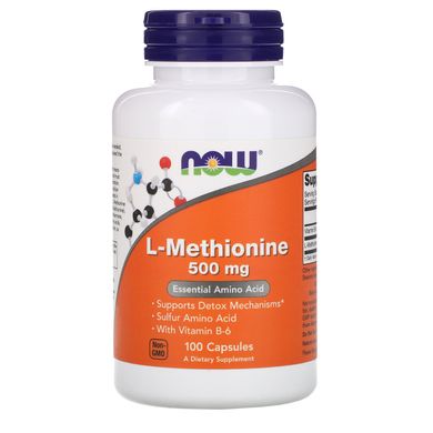 Метіонін Now Foods (L-Methionine) 500 мг 100 капсул
