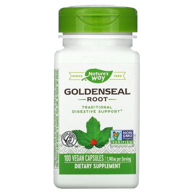 Жовтокорінь канадський (гідрастіс), Goldenseal, Nature's Way, 570 мг, 100 вегетаріанських капсул