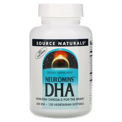 Докозагексаеновая кислота (DHA) Neuromins, Source Naturals, 200 мг, 120 растительных капсул купить в Киеве и Украине