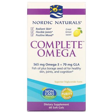 Омега 3-6-9 зі смаком лимона Nordic Naturals (Complete Omega) 60 капсул