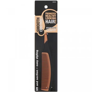 Copper Collection, volume and yarn compartment, long handle comb, Conair, 1 pc.